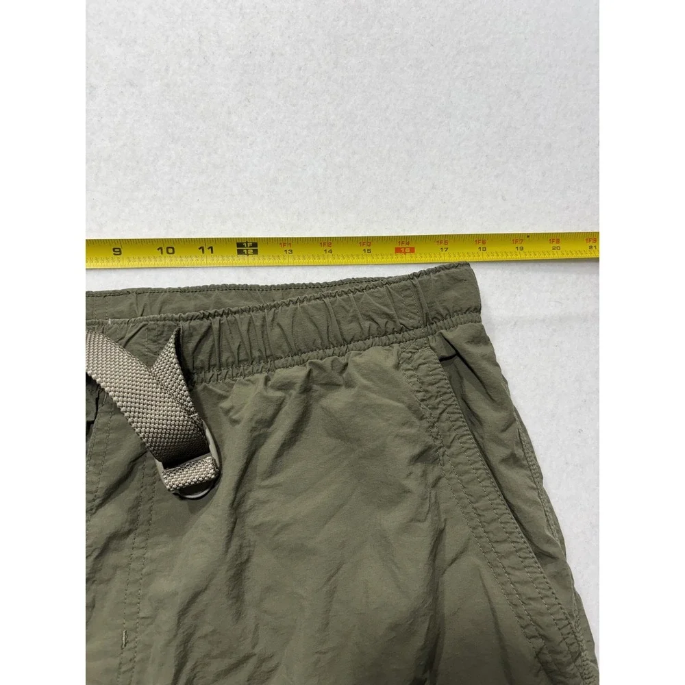 Columbia Mens Large Green Swim Shorts Cargo Pockets Mesh Lined Elastic Waist